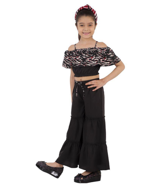 Kids Cave - Black Crepe Girls Jumpsuit ( Pack of 1 ) - None