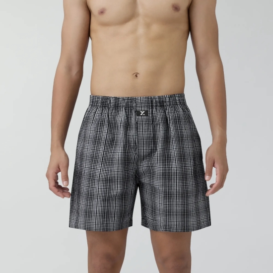 Checkmate Combed Cotton Boxer Shorts Smoke Grey XXL