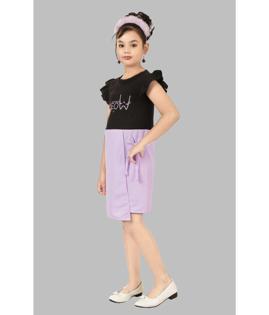 STYLOKIDS Purple Crepe Girls Fit And Flare Dress ( Pack of 1 ) - None