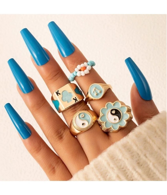 FASHION FRILL - Blue Rings ( Pack of 5 ) - None