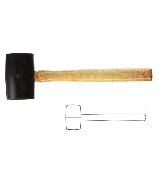 DIY Crafts Jewelers Hammer Black Rubber Mallet with Wooden Handle Rubber Mallet Do it Your Self Tools. (1 Pack)