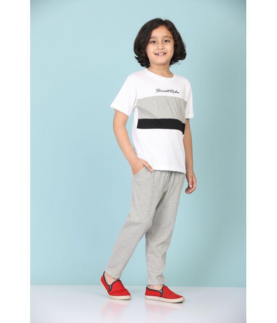 Rydho - Light Grey Cotton Boys T-Shirt & Trackpants ( Pack of 1 ) - None