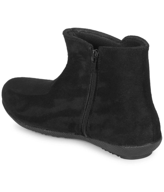 Ishransh Black Women''s Ankle Length Boots - None