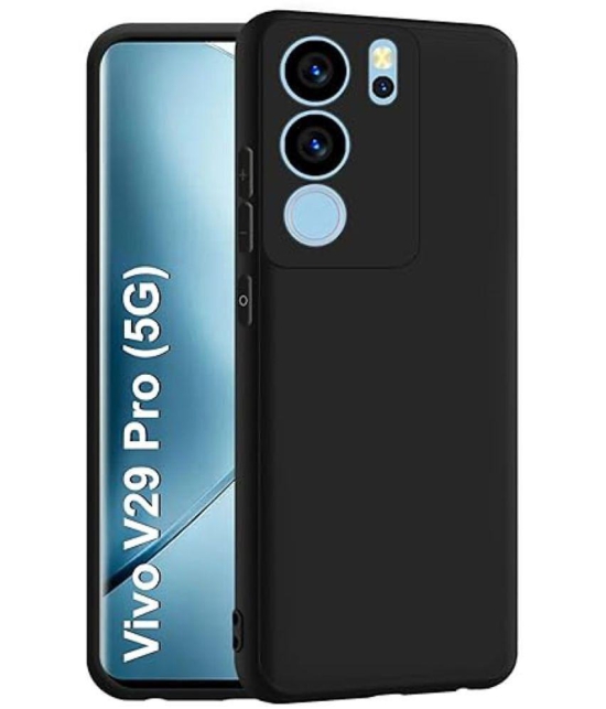 Case Vault Covers Silicon Soft cases Compatible For Silicon Vivo V29 5G ( Pack of 1 ) - Black