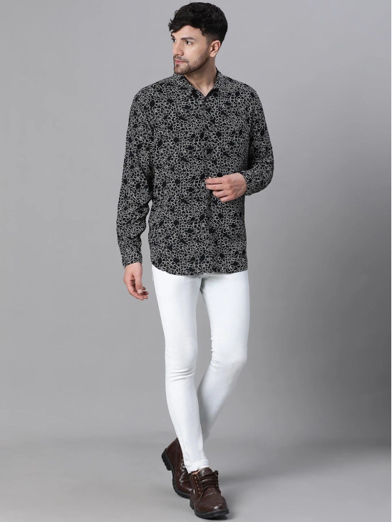 Oxolloxo Relaxed Floral Printed Spread Collar Casual Shirt