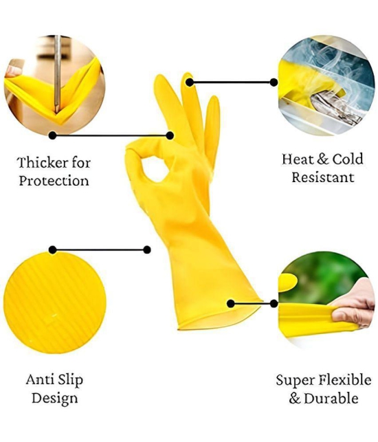 dust n shine - Yellow Cleaning Glove For Kitchen Cleaning