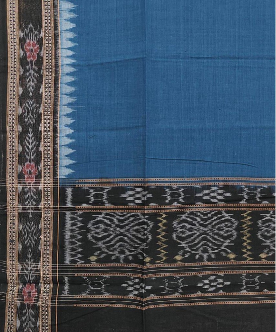 Blue Black Sambalpuri Handwoven Single Ikat Cotton Dupatta