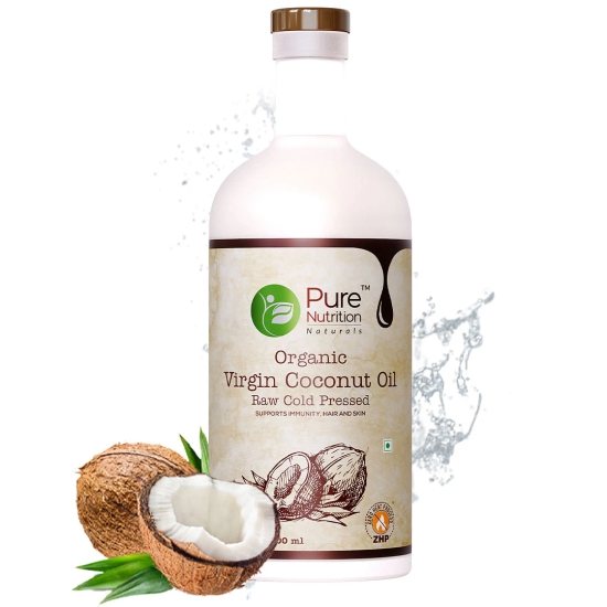 Pure Nutrition Organic Virgin Coconut Oil for Immunity, Hair, Skin, Cooking, Moisturizer, Conditioner - 500ml-Pure Nutrition Organic Virgin Coconut Oil for Immunity, Hair, Skin, Cooking, Moisturi