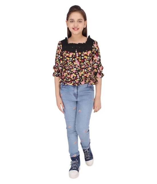 Smart Casual Floral Printed Half Sleeves Top - None