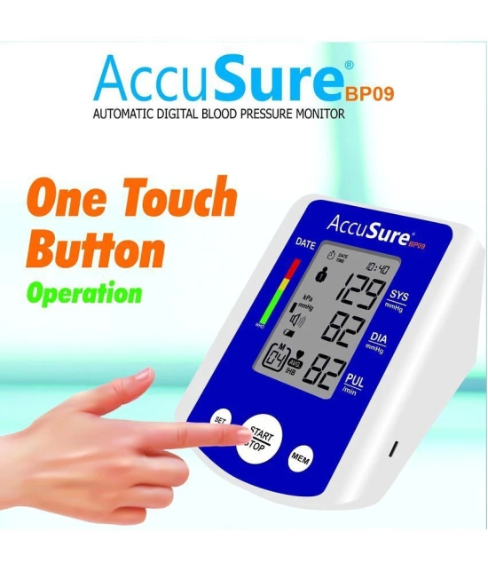 AccuSure Blood Pressure Monitor Automatic Digital Display And Adjustable Arm-Cuff - 2 Years Warranty