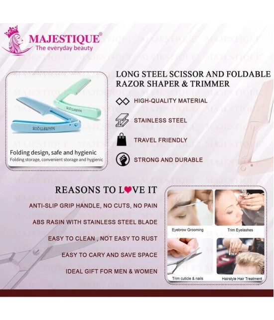 Majestiqe Facial Razor for Trimming Foldable & Reusable For Body, Face, Eyebrow - 6Pcs/Multicolor