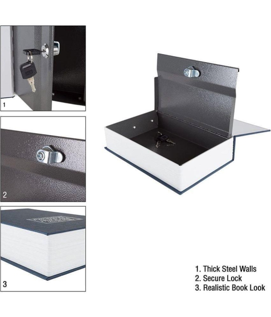 RAMDEV ENTERPRISE Metal Book Safe Locker for Hiding Cash, Jewellery, Passport and other Valuables | Portable Hidden Dictionary Secret Book Safe with 2 Keys for Office & Home.