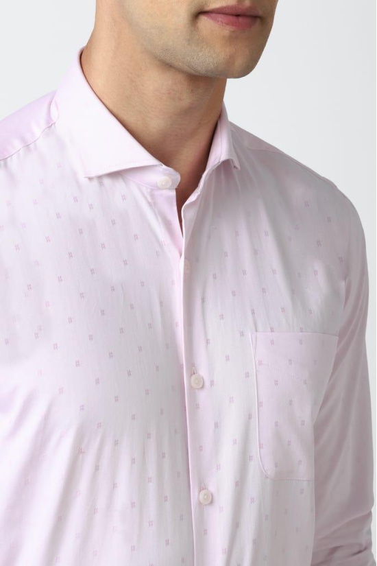 Men Pink Regular Fit Formal Full Sleeves Formal Shirt