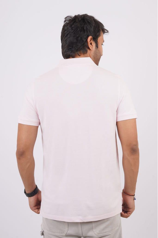 Men's Lt.Pink Embroidery Polo T-Shirt