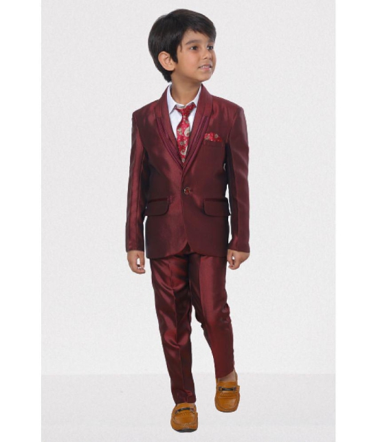 DKGF Fashion - Maroon Polyester Boys Suit ( Pack of 1 ) - None