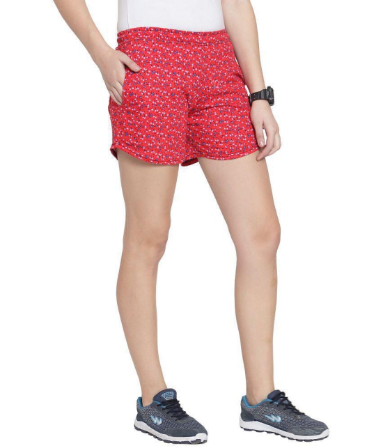 Uzarus Cotton Hot Pants - Red - None