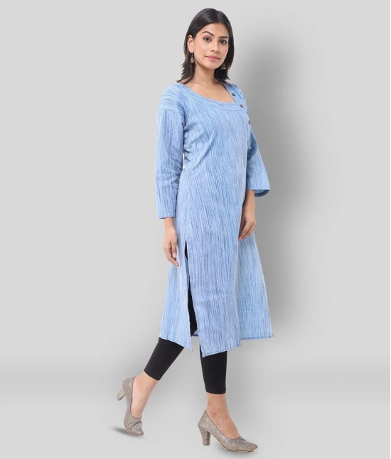 DESHBANDHU DBK - Blue Cotton Womens Straight Kurti - None