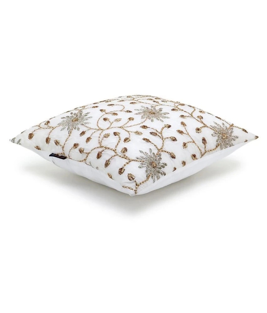 mezposh Single Polyester Cushion Covers 40X40 cm (16X16) - White