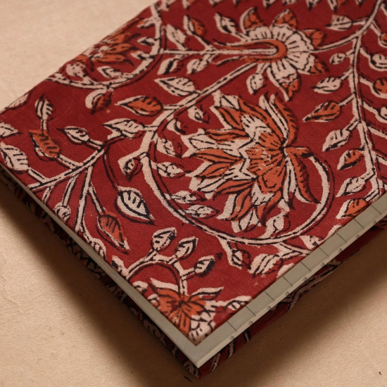 Kalamkari Fabric Cover Handmade Paper Notebook (7 x 5 in)