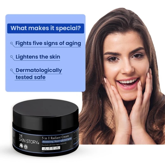 5-1 Radiant Moisturizing Cream Anti Aging Reduce Wrinkles With Niacinamide, Stemcells (50 GM)