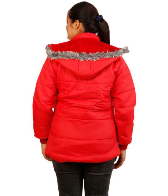 PPTHEFASHIONHUB - Polyester Red Hooded Jackets - None