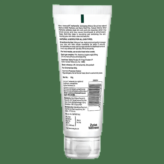 Everyuth Naturals Exfoliating Walnut Scrub, No Harmful Chemicals, 100 G Tube