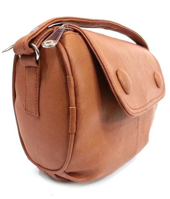 Leather Land -   Tan Faux Leather Sling Bag - Tan