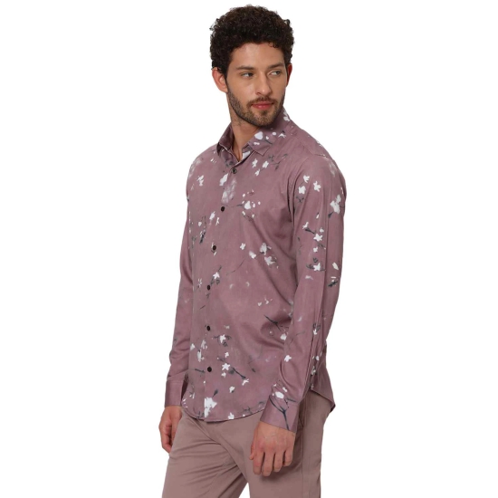 Pink Digital Print Slim Fit Casual Shirt