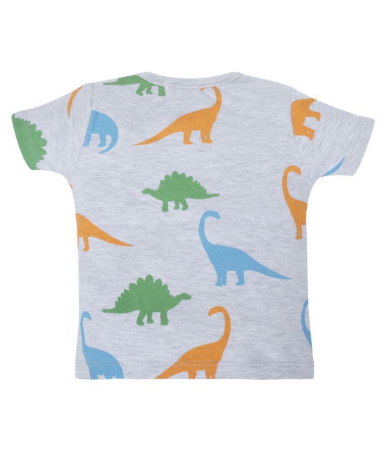 My Milestones T-shirt Half Sleeves Boys Grey Dino / Navy Blue Sage Green Raglan-2Pc Pack  - New Born - None