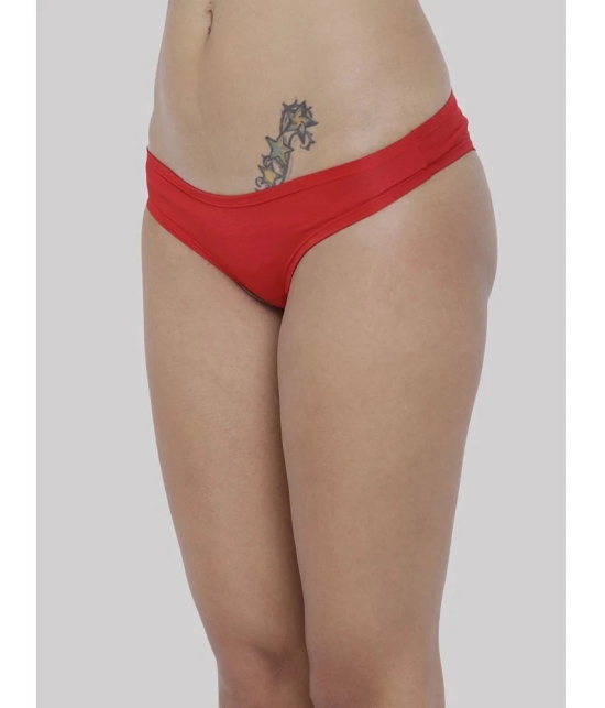 BASIICS By La Intimo - Red BCPSS02 Polyester Solid Womens Bikini ( Pack of 1 ) - None