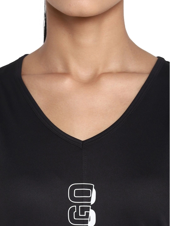 WMN POL SL V NECK TEE-S / Black