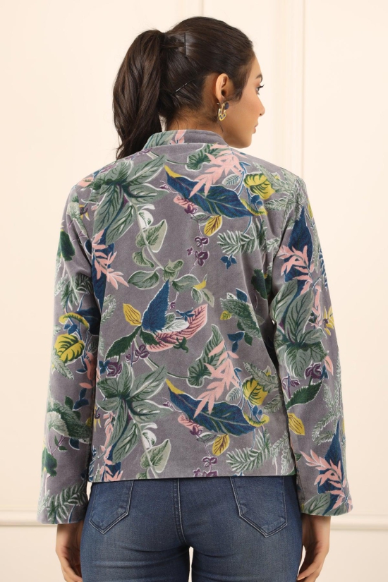 Printed women velvet jacket-L