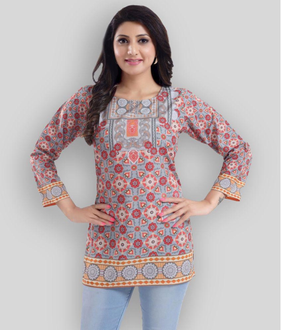 Meher Impex - Grey Crepe Women's Straight Kurti ( Pack of 1 ) - 4XL