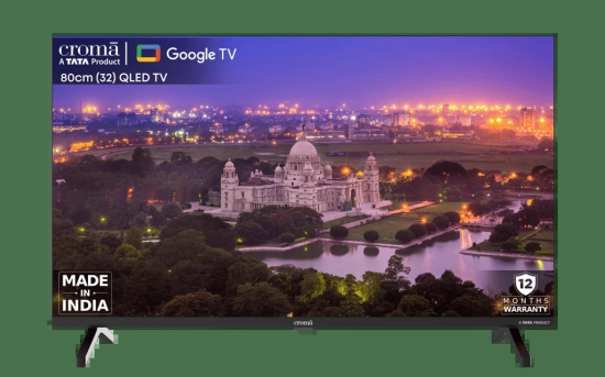 Croma 32 inchHD Ready QLED Smart Google TV with Dolby Audio (2024 model)