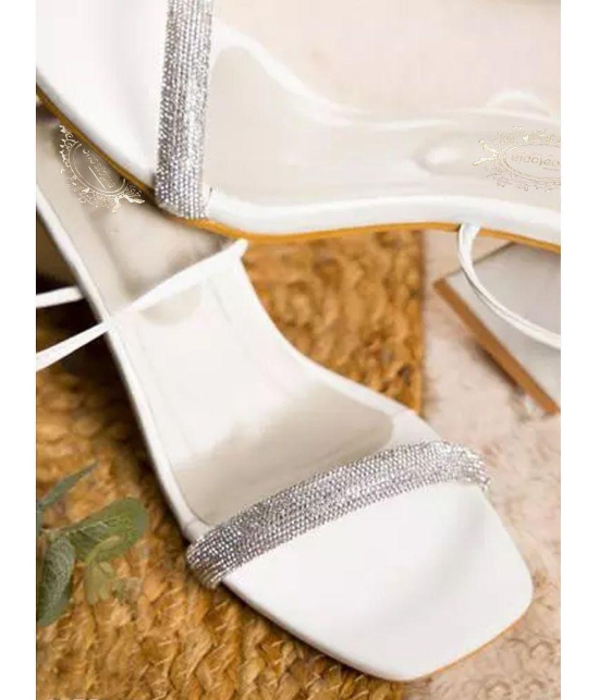 Shoetopia - White Women''s Sandal Heels - None