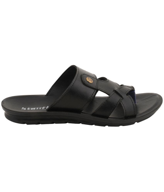 Stanfield - Black Mens Leather Slipper - None