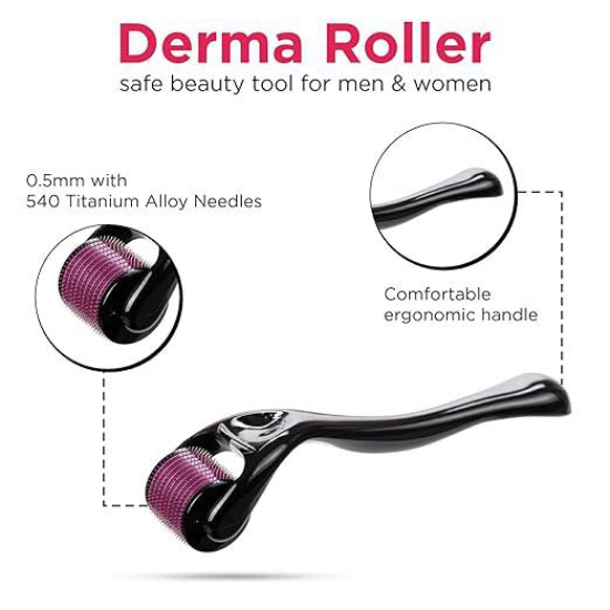 Derma Roller System for Acne Skin Hair Loss (0.5 mm)