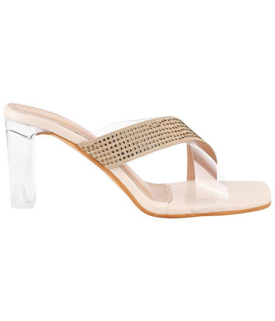 Shoetopia Cream Womens Slip On Heels - None