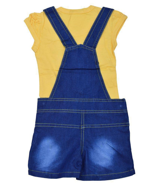 Zadmus Baby Girls Top and Dungaree Set Denim, Yellow - 0-6 Months