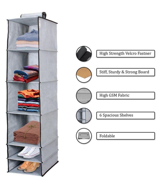 6 Shelves Foldable Hanging Wardrobe