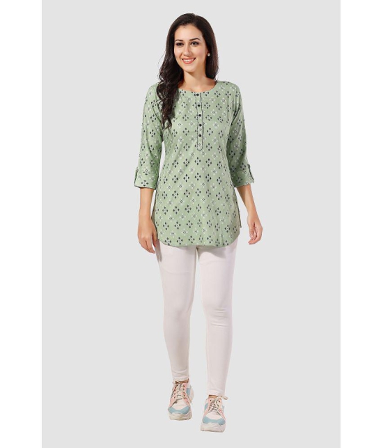 Meher Impex - Green Rayon Women's A-line Kurti ( Pack of 1 ) - None