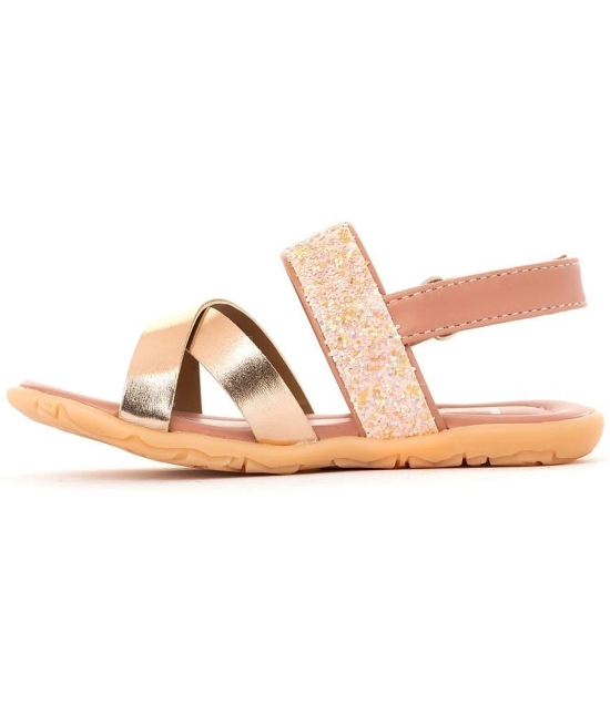 Bonito Rose Gold Flat Sandal for Girls - None