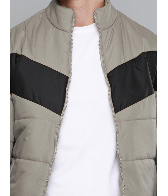 ADORATE Polyester Mens Quilted & Bomber Jacket - Light Grey ( Pack of 1 ) - None