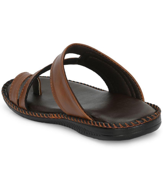 Leeport - Tan Mens Toe covered Flip Flop - None