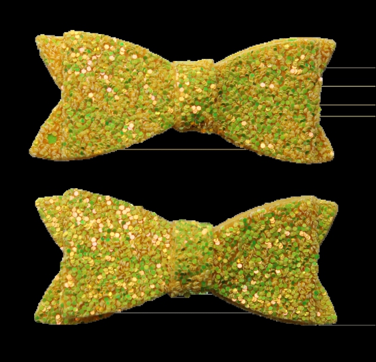 Flaunt Your Style - Shimmer Bow Jaw Clips-Titanium Yellow