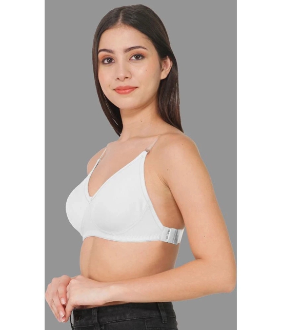 Madam - White Cotton Blend Lightly Padded Womens T-Shirt Bra ( Pack of 1 ) - None