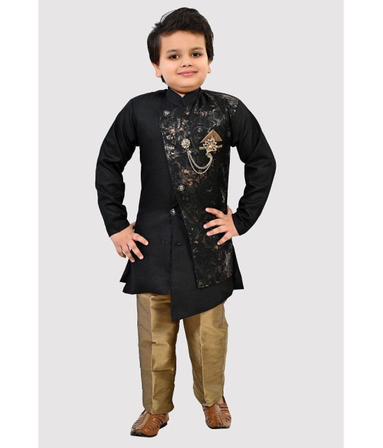 Arshia Fashions - Black Polyester Boys Indo Western Sherwani & Churidar Set ( Pack of 1 ) - None