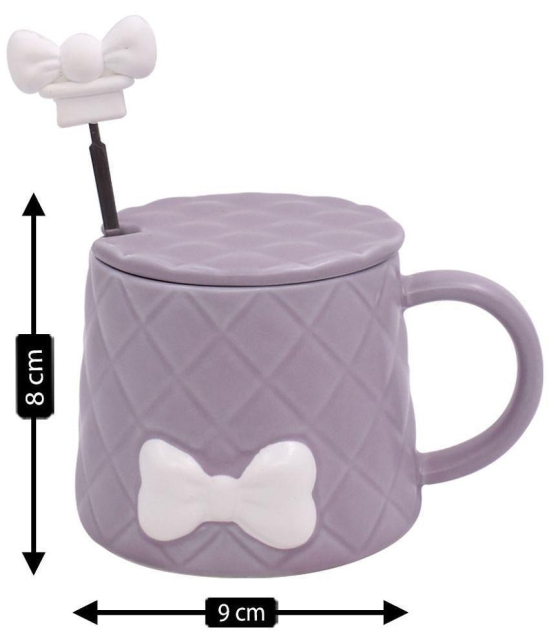 Kookee - Lavender Ceramic Coffee Mug ( Pack of 1 ) - Lavender