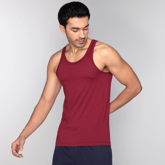 Ace Modal-Cotton Vest Bold Burgundy XXL