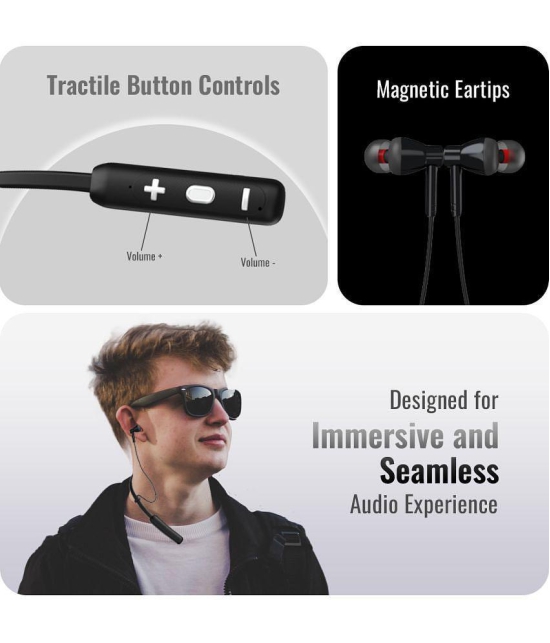 Tecsox Blaze 200 Bluetooth Bluetooth Earphone In Ear Powerfull Bass Black